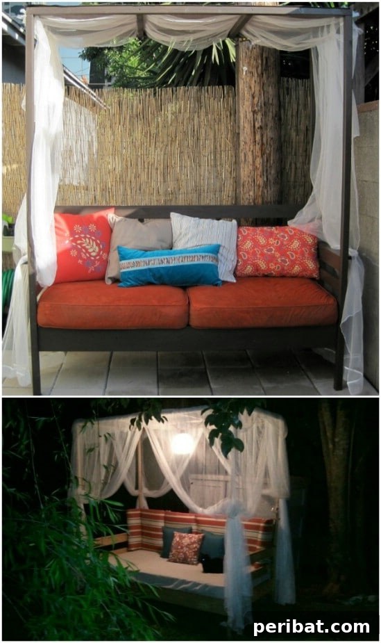 DIY Backyard Daybed With Canopy