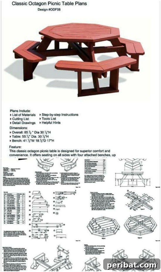 Classic Octagonal Picnic Table