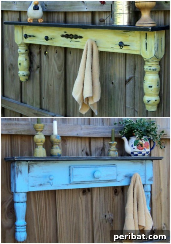 Recycled Coffee Table Garden Shelves