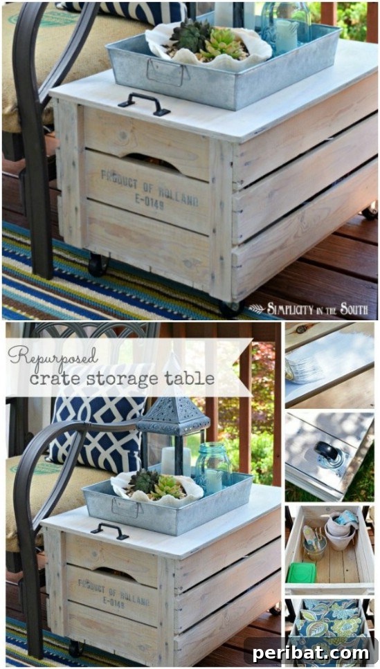 DIY Repurposed Crate Storage Table