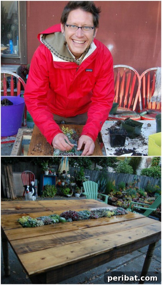 DIY Succulent Planter Pallet Table