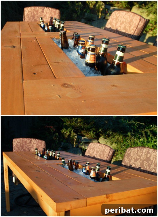 DIY Backyard Cooler Table