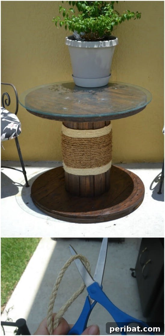 Repurposed Spool Side Table
