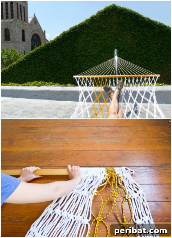 DIY Two Toned Rope Hammock