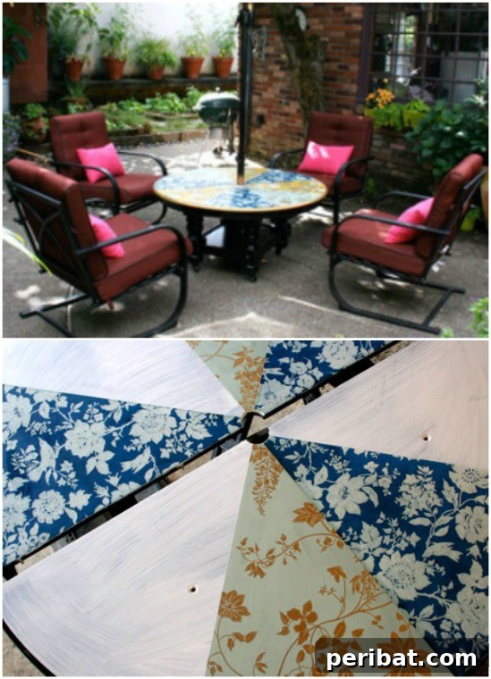 DIY Patio Lounge Table With Umbrella