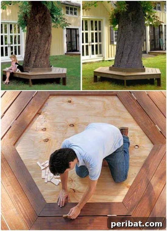 Easy DIY Tree Bench