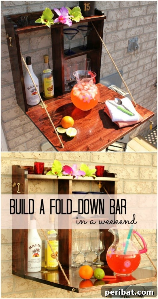 DIY Backyard Fold Down Bar