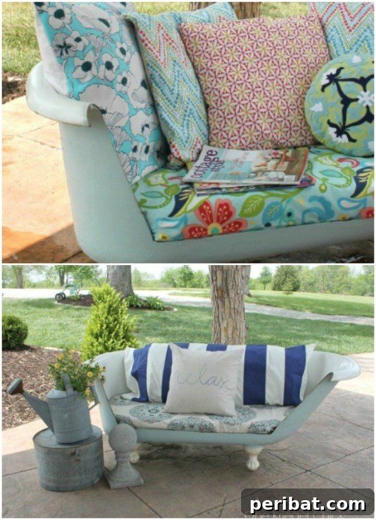 Upcycled Cast Iron Bathtub Sofa