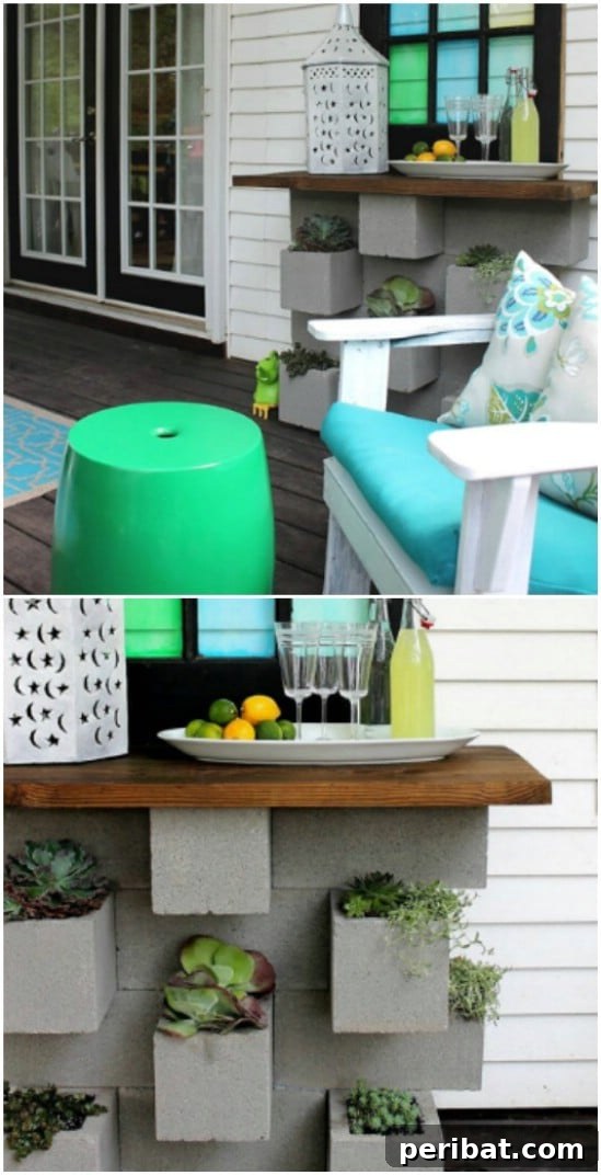 Cinder Block Planter Bar