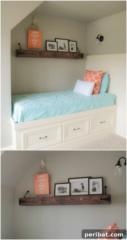 Floating Wooden Shelf Or Mantel