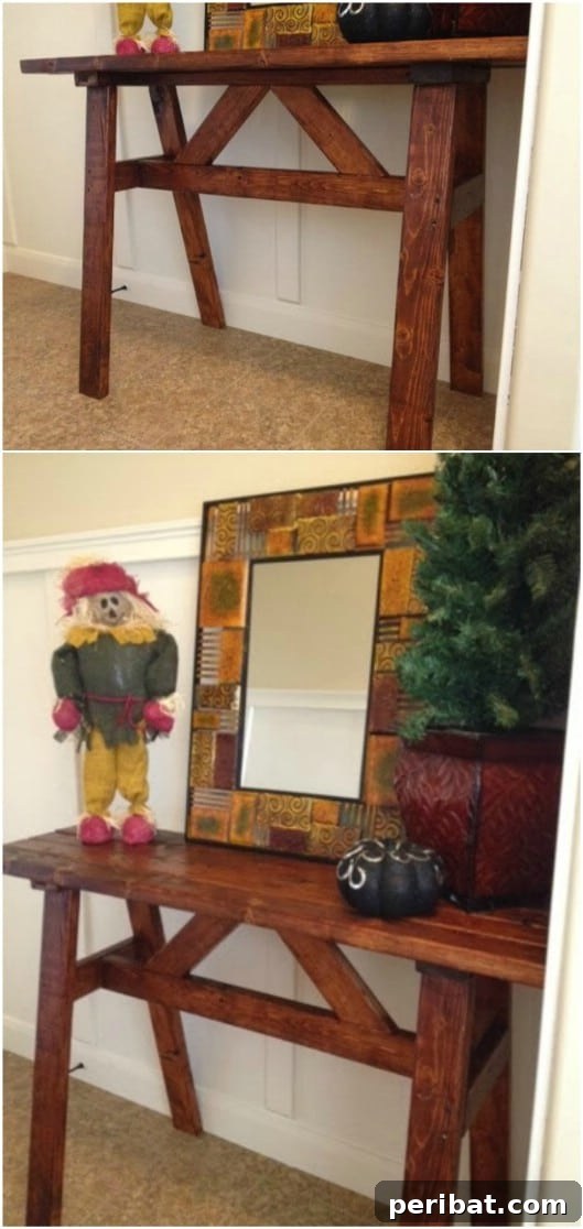 DIY Farmhouse Style Entry Table