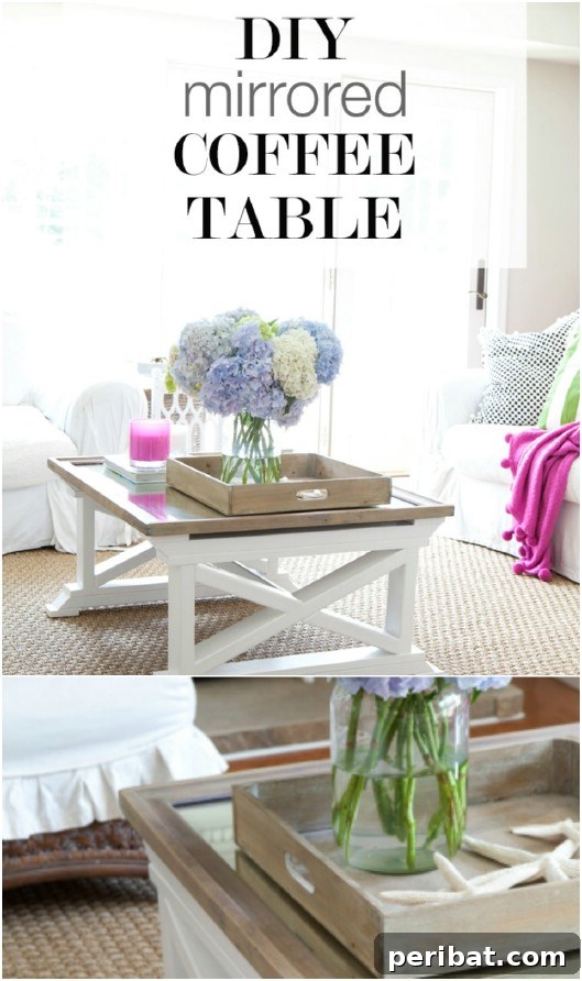 DIY Mirrored Coffee Table