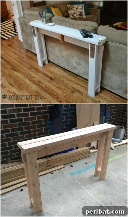 Easy 2X4 Narrow Sofa Table