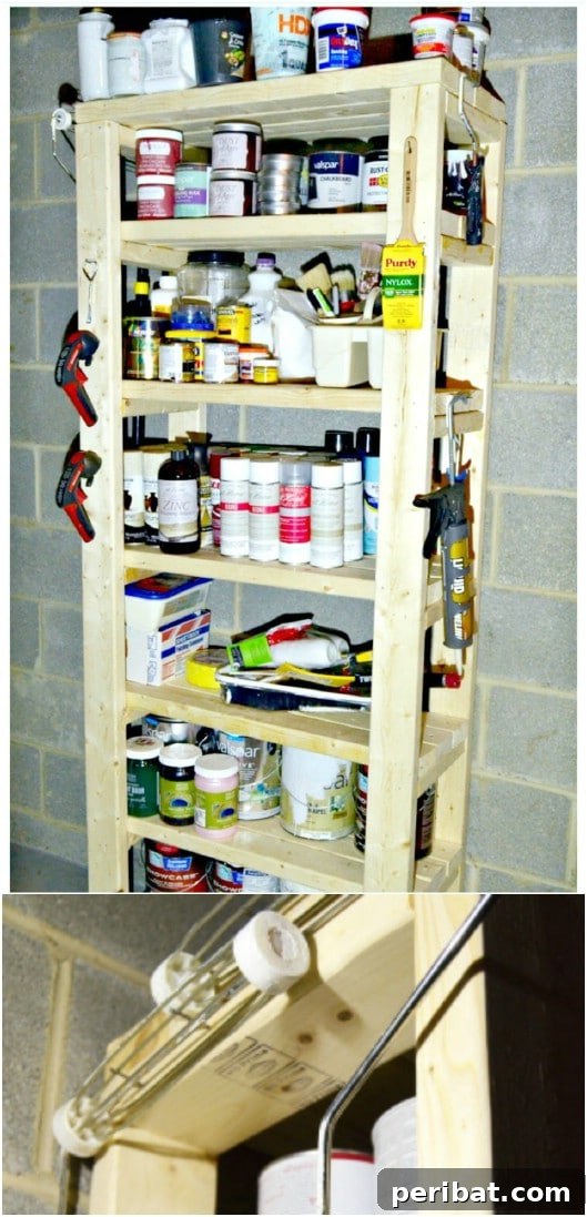 Simple DIY Paint Storage Shelf