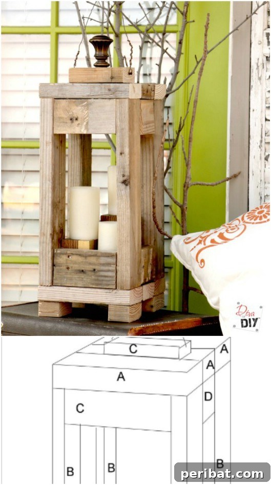 Easy And Affordable Rustic Wooden Lantern