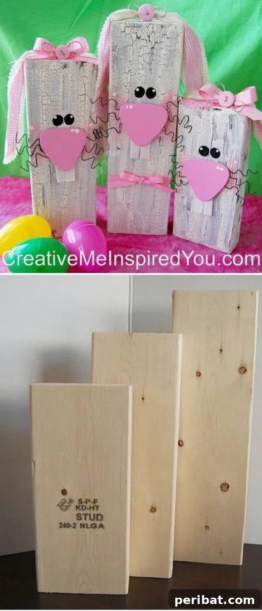 DIY Wooden Block Bunnies