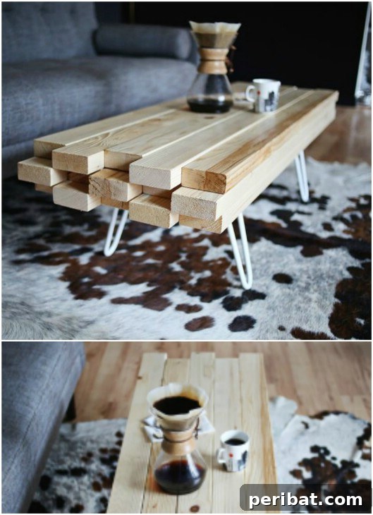 Simple Modern Wooden Coffee Table