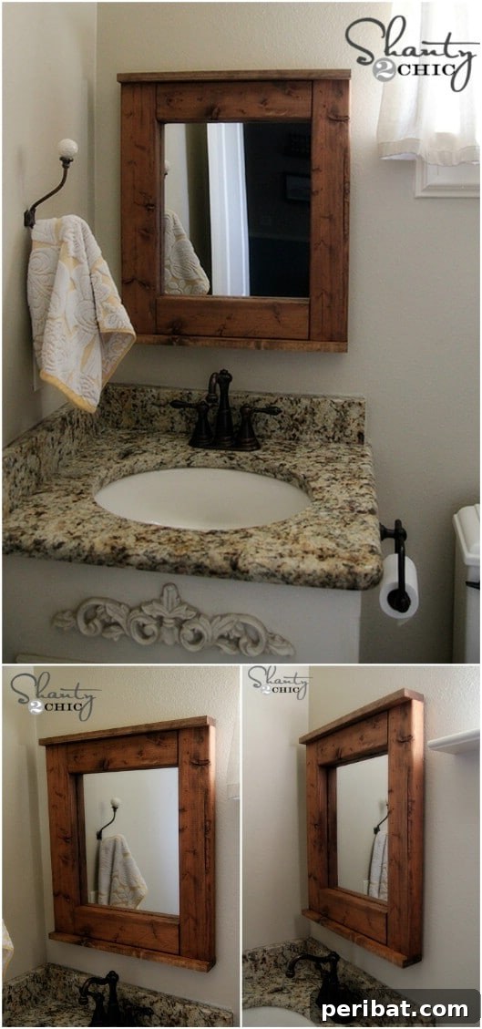 Farmhouse Style Wooden Mirror