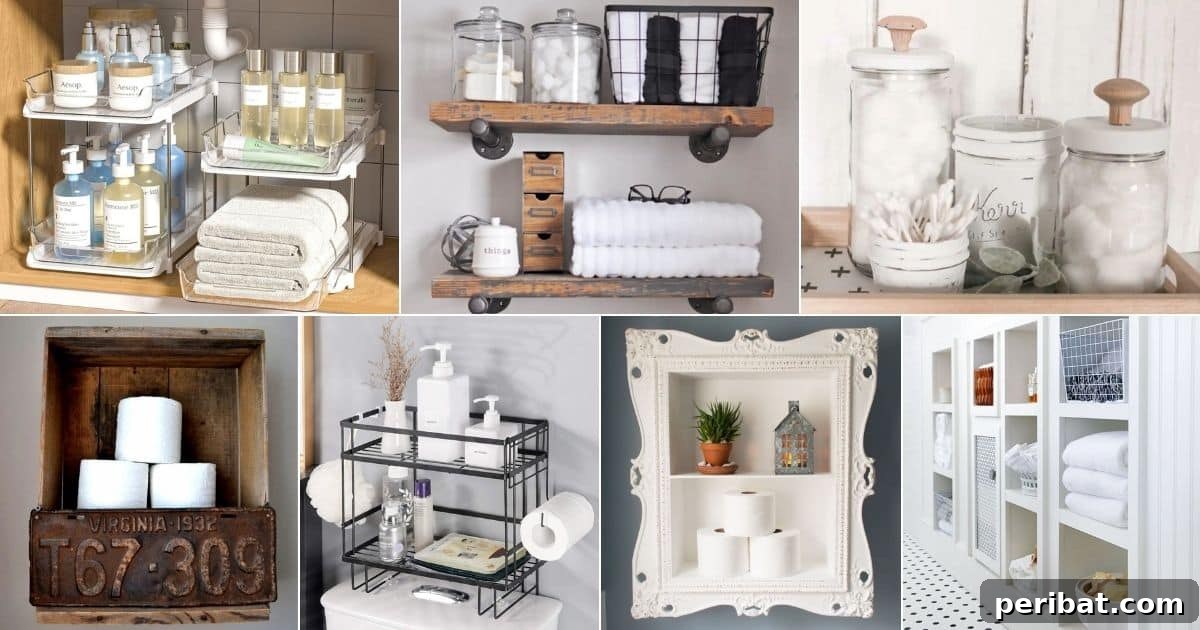 Organized bathroom with clever storage solutions