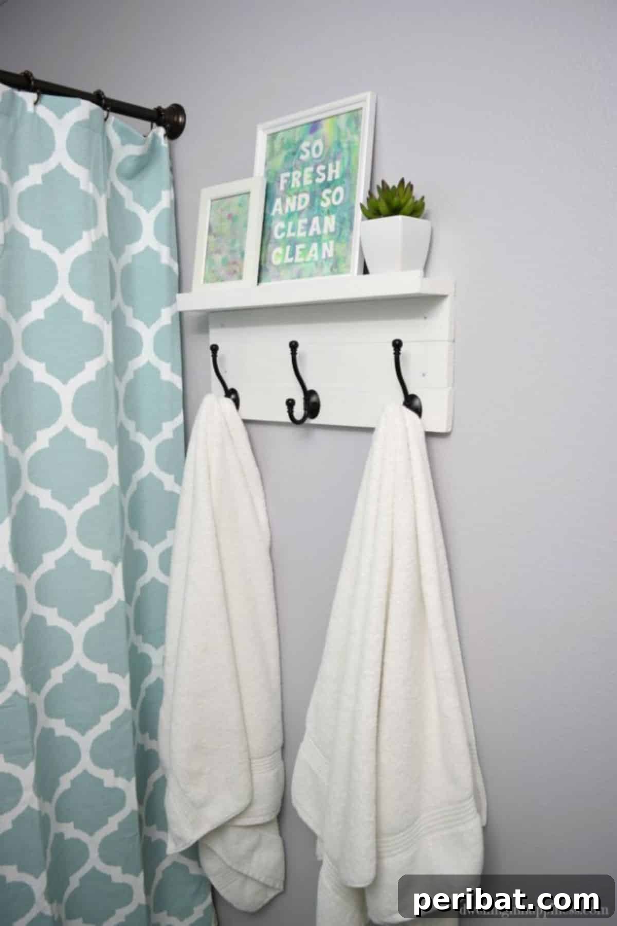 DIY Towel Rack with a Shelf, a personalized touch