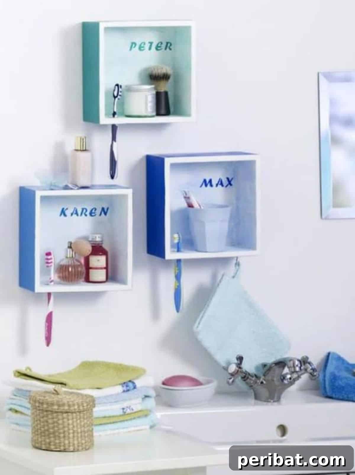 Cute Personalized Bathroom Shelves above toilet