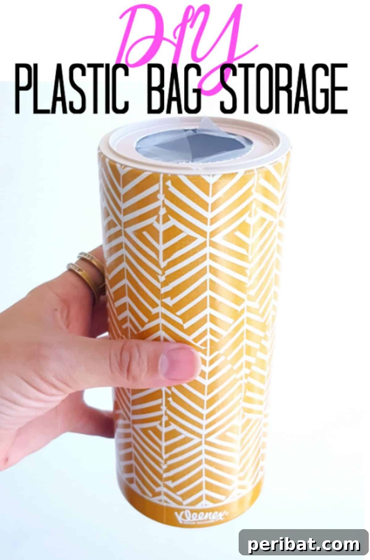 Easy Reusable DIY Plastic Bag Storage using Kleenex boxes