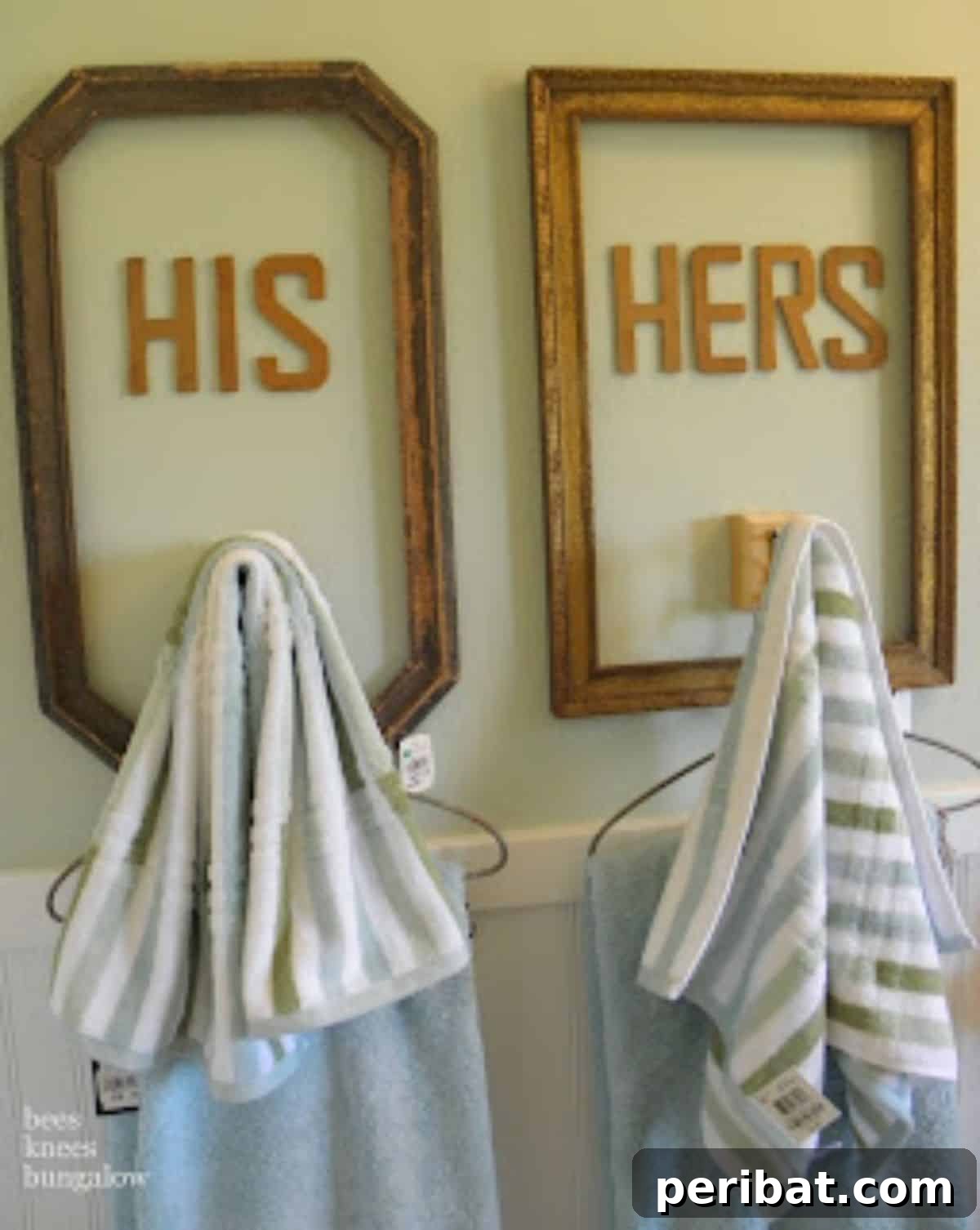 DIY His & Hers Towel Racks for a personalized bathroom