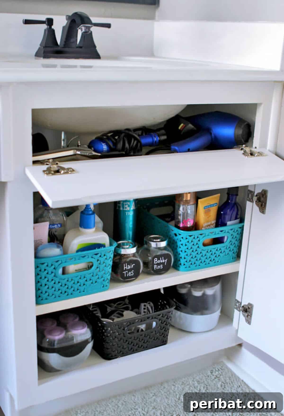 Adding Bathroom Cabinet Shelves for increased storage