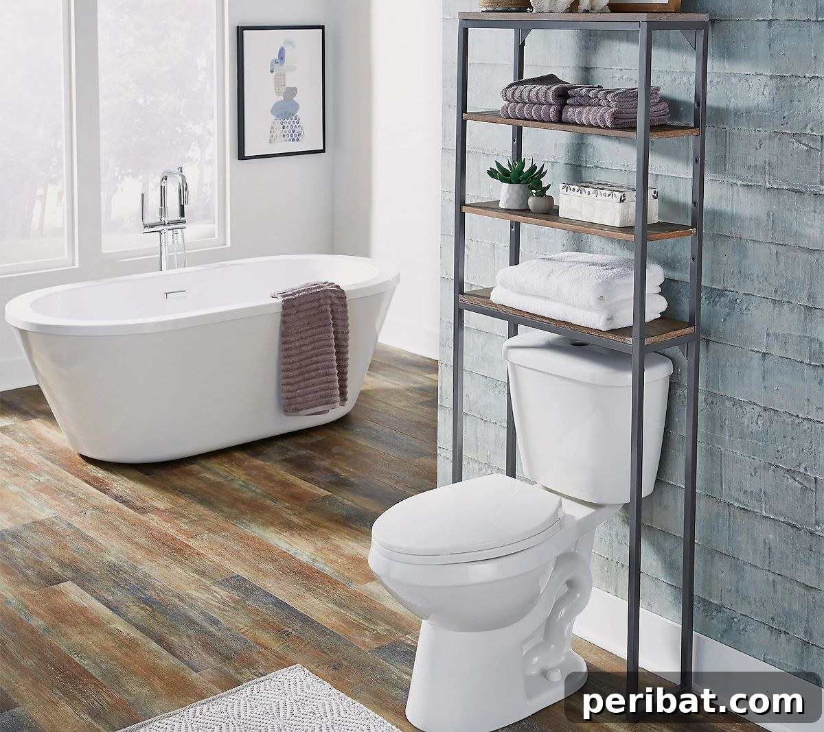 Home Styles Barnside Metro Over-the-Commode Bath Shelf for toilet storage