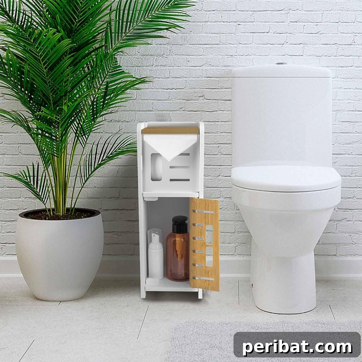 AOJEZOR Toilet Paper Holder Stand with extra storage