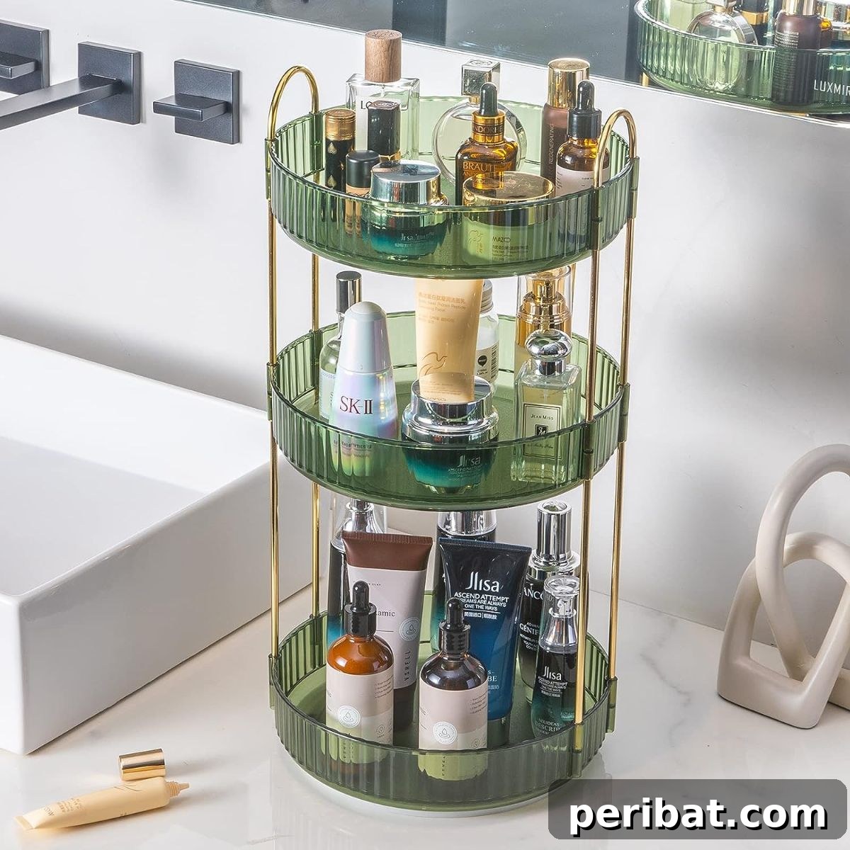 360° Rotating Makeup Organizer for easy access
