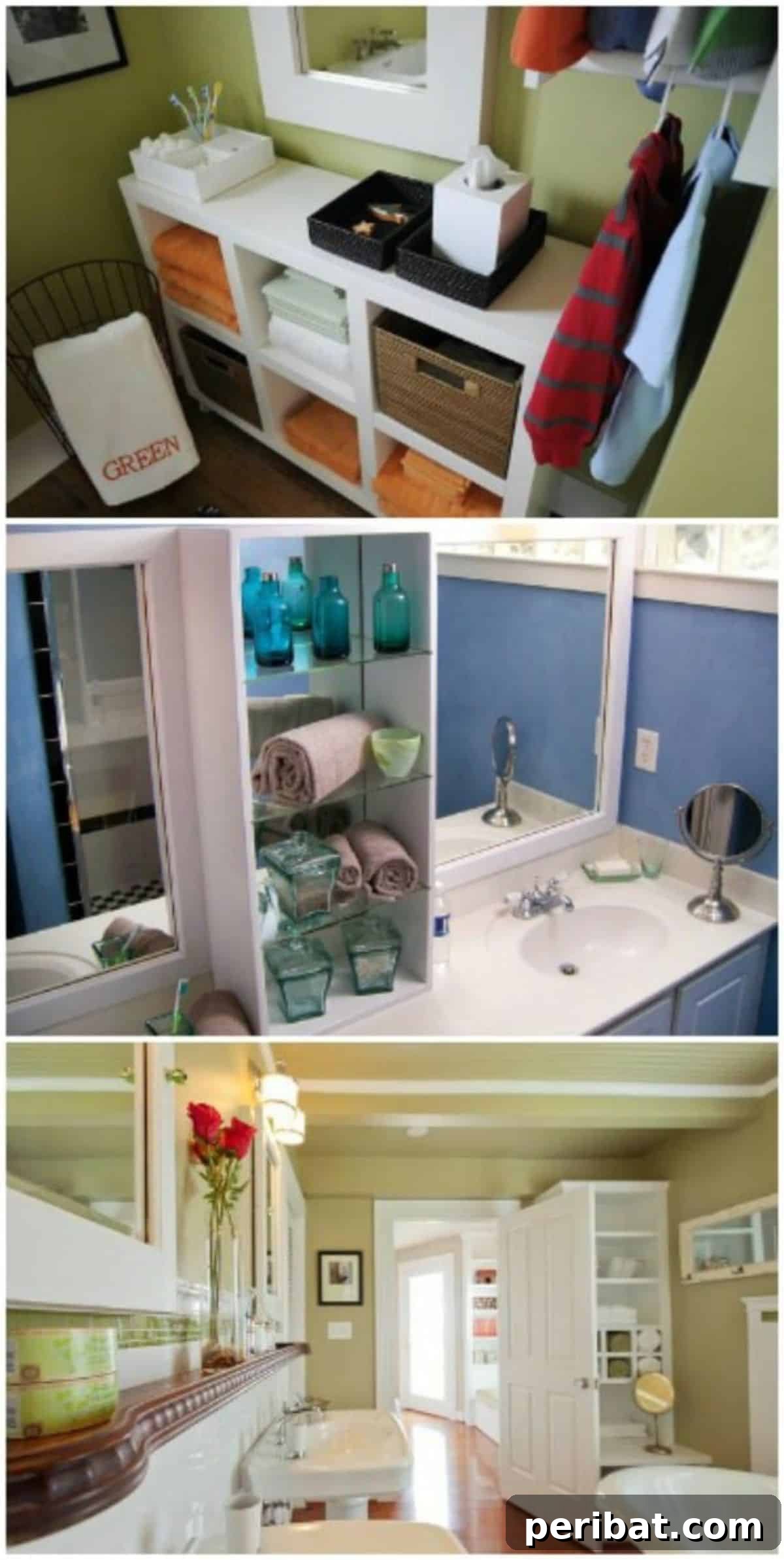 Small Bathroom Storage Solutions maximizing vertical space
