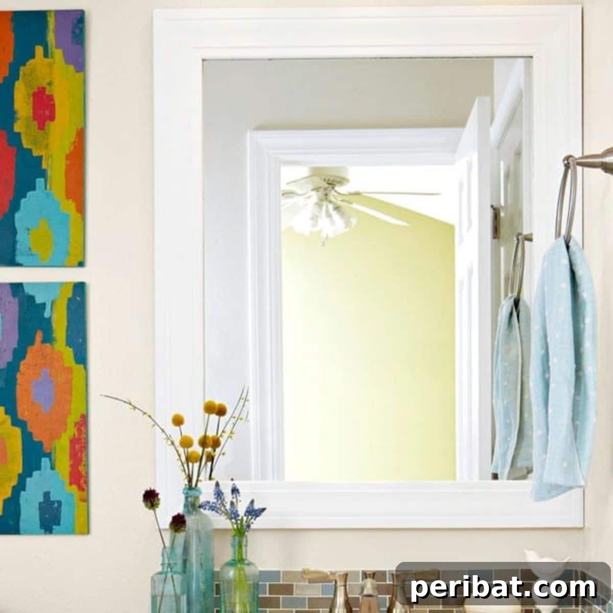 Beautiful DIY Mirror Frame to enhance bathroom space