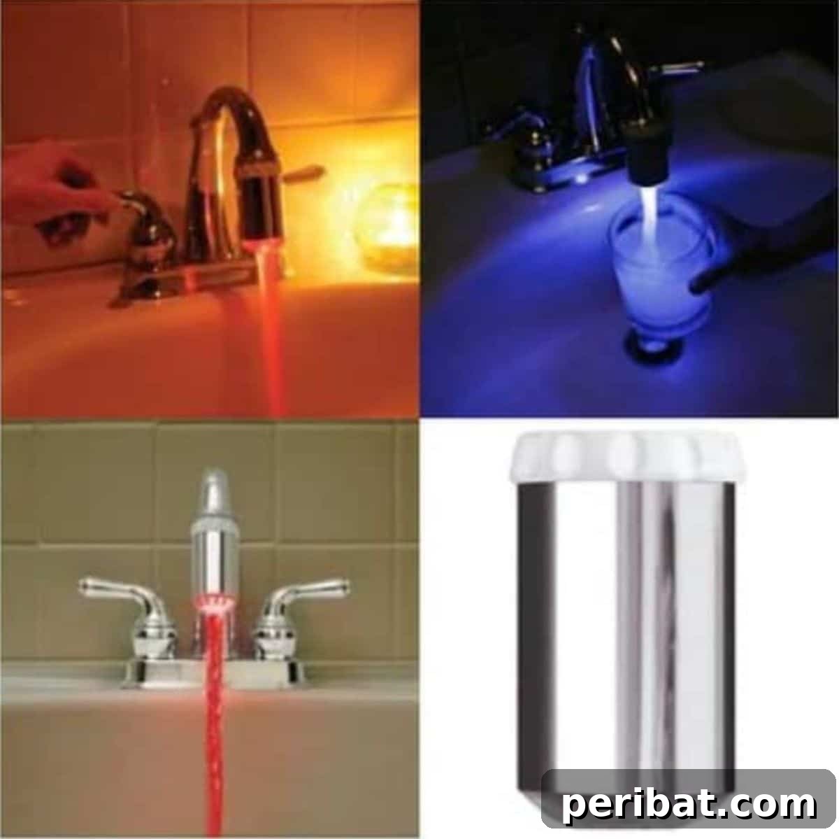 Temperature Sensitive LED Faucet Light Color Change for safety