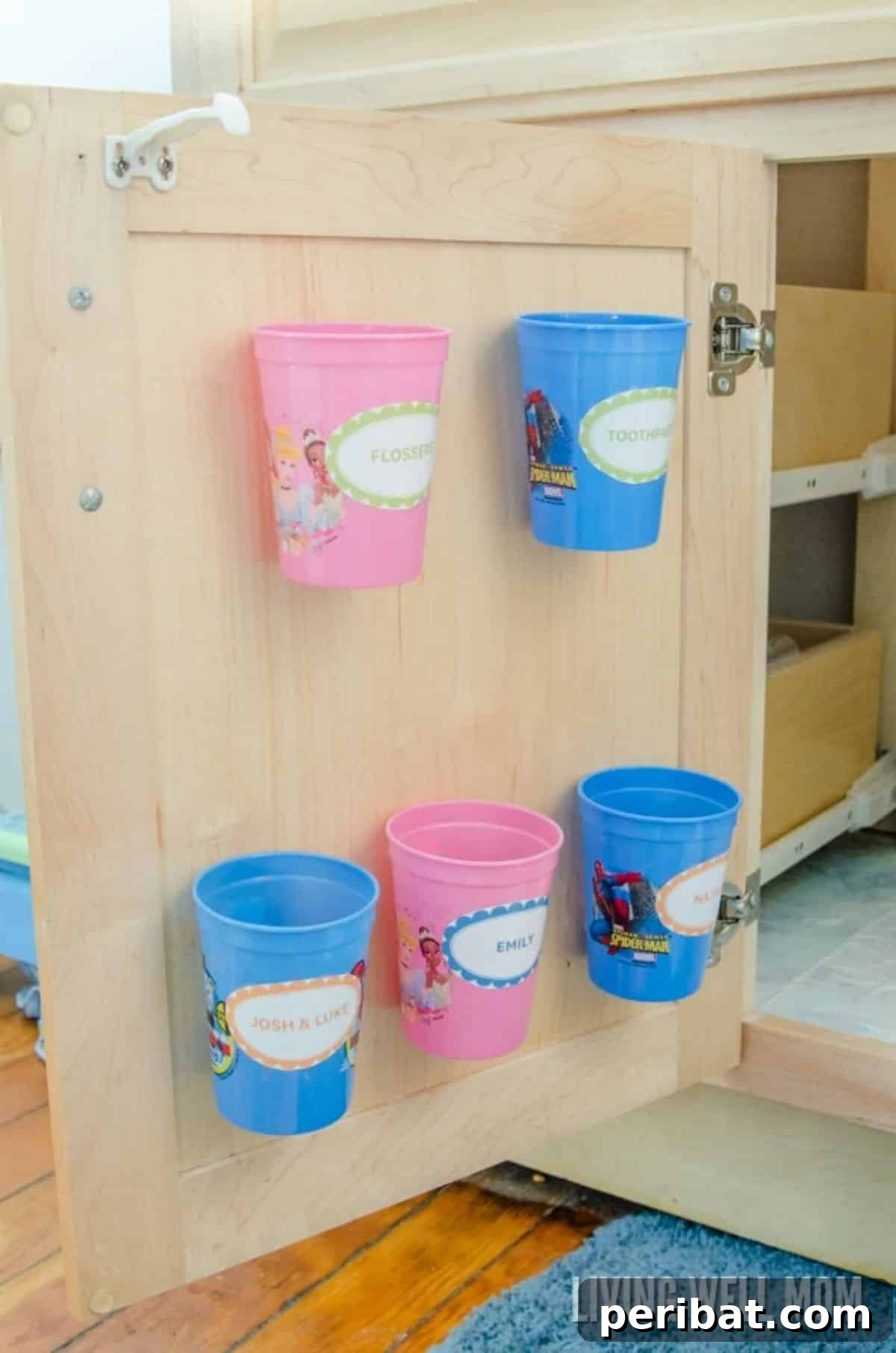 DIY Out of Sight Toothbrush and Toothpaste Plastic Cup Holder