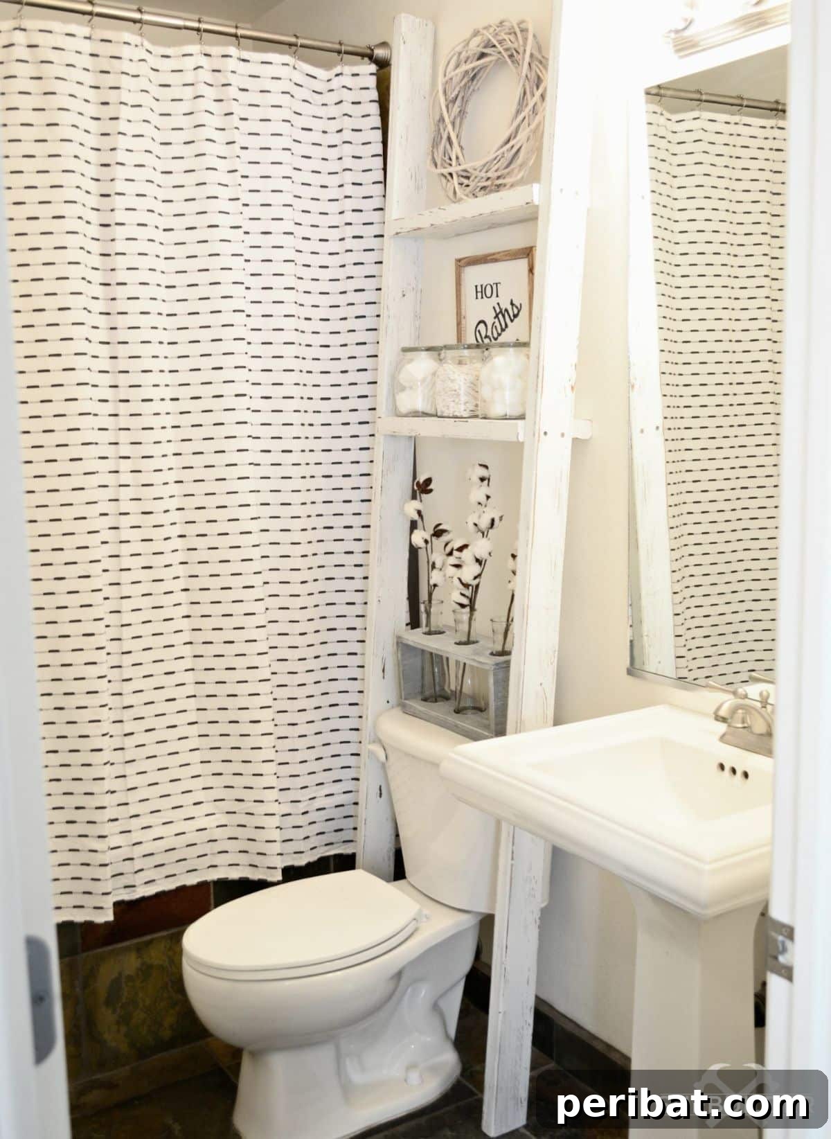 Above Toilet Storage Ladder for small bathroom organization