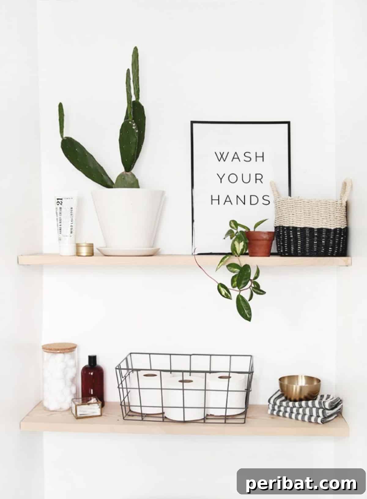 DIY Bathroom Shelves for small items