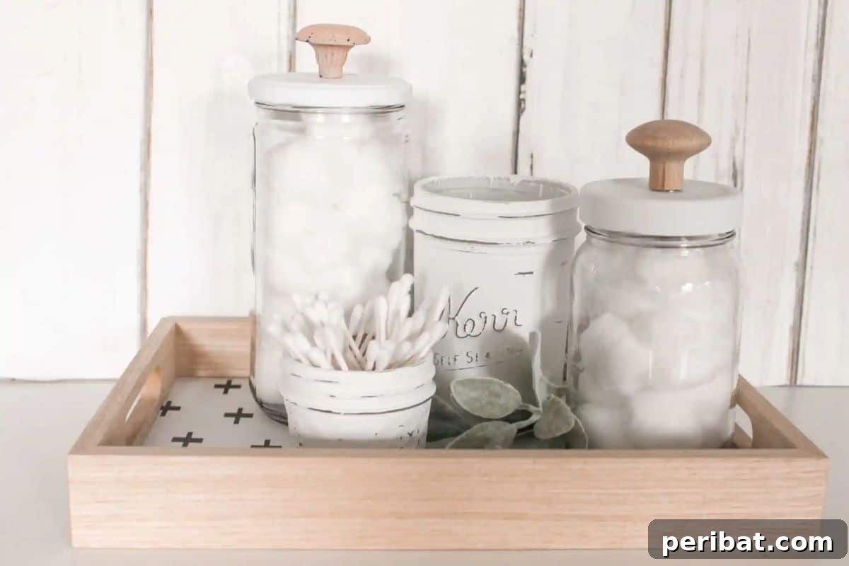 Easy DIY: Upcycled Glass Jars for Bathroom Storage, a budget-friendly idea