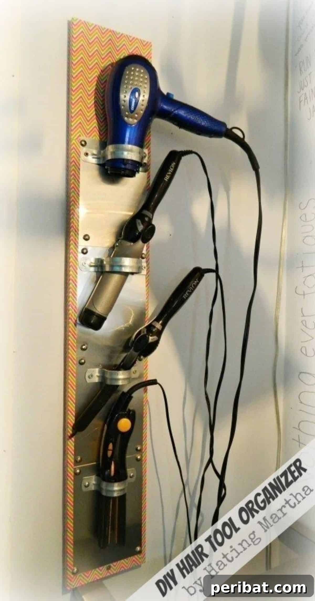 DIY Hair Tool Organizer for tidying up styling tools
