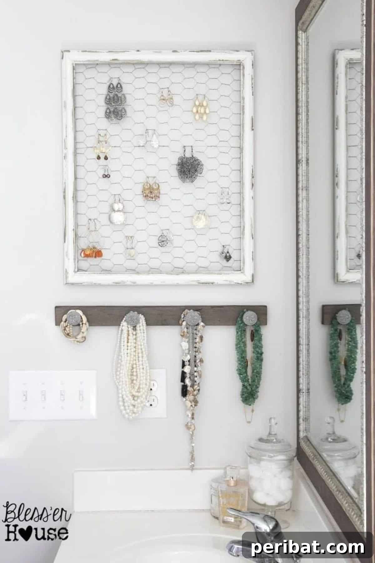 DIY Rustic Industrial Jewelry Organizer for a stylish display