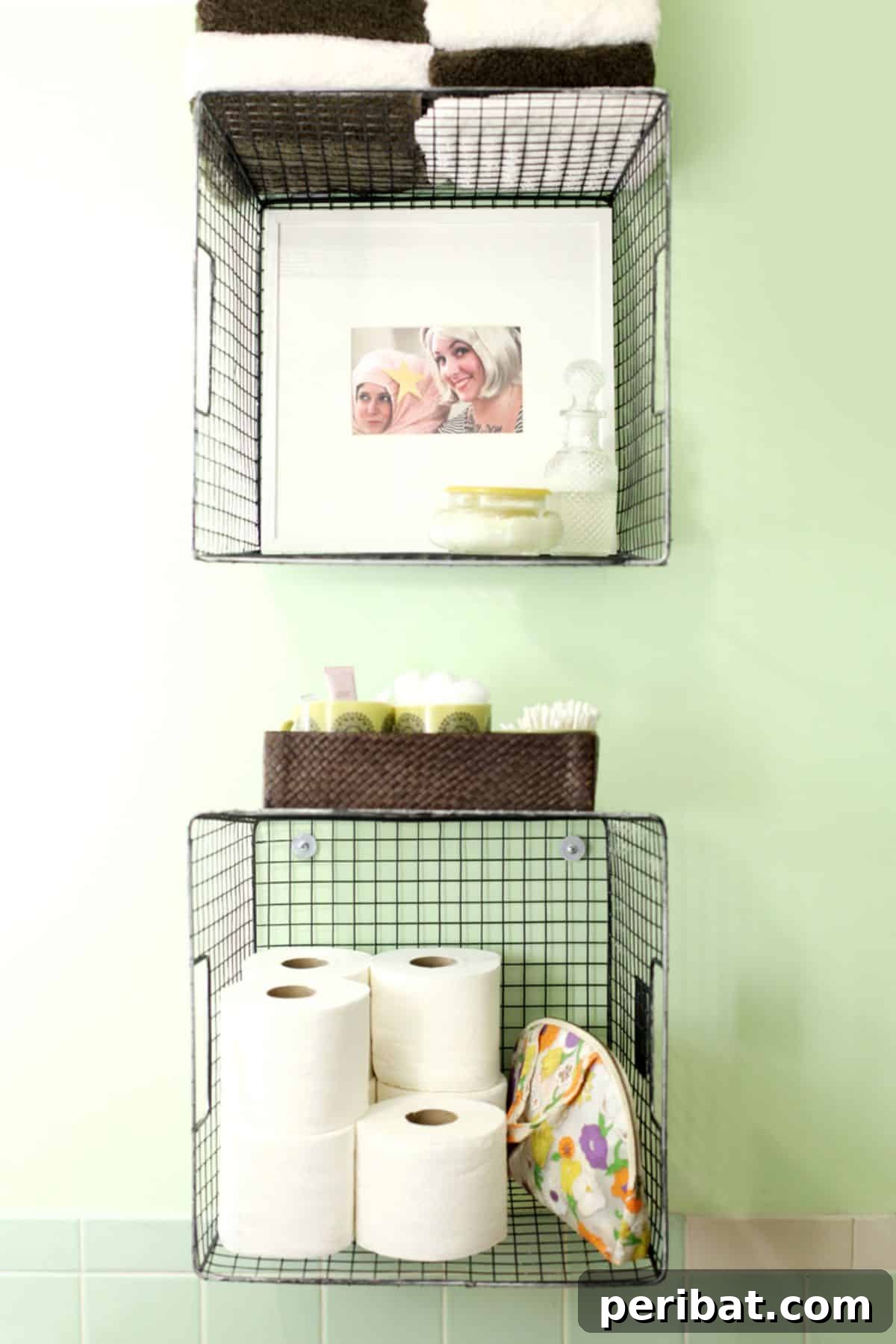 Hanging Baskets for Bathroom Storage, wire design