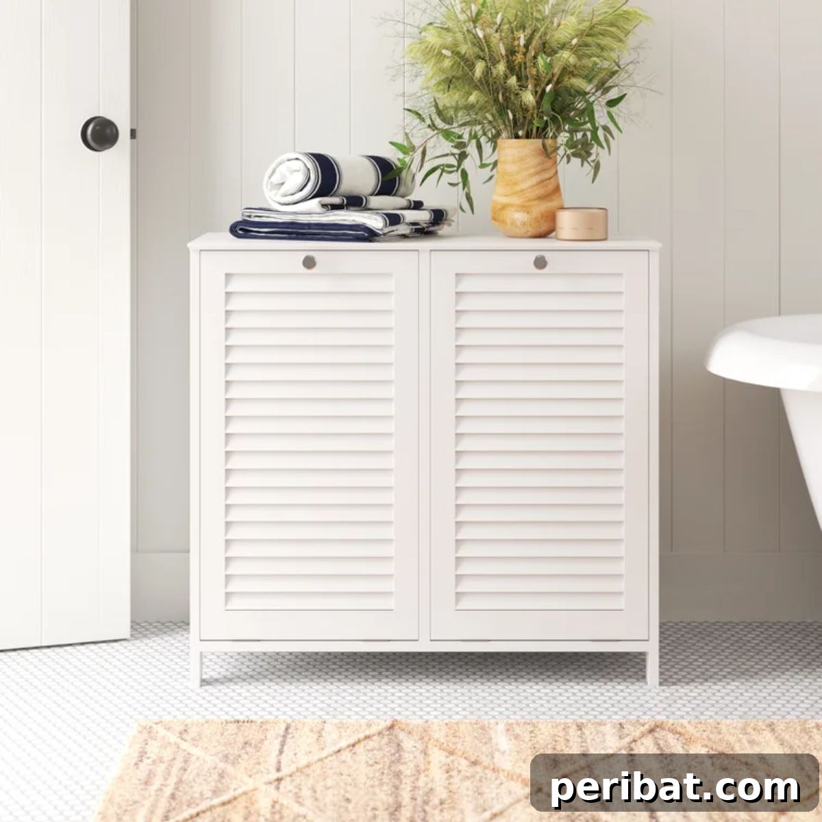 Sand & Stable Ayden Double Tilt-out Laundry Hamper, a functional furniture piece