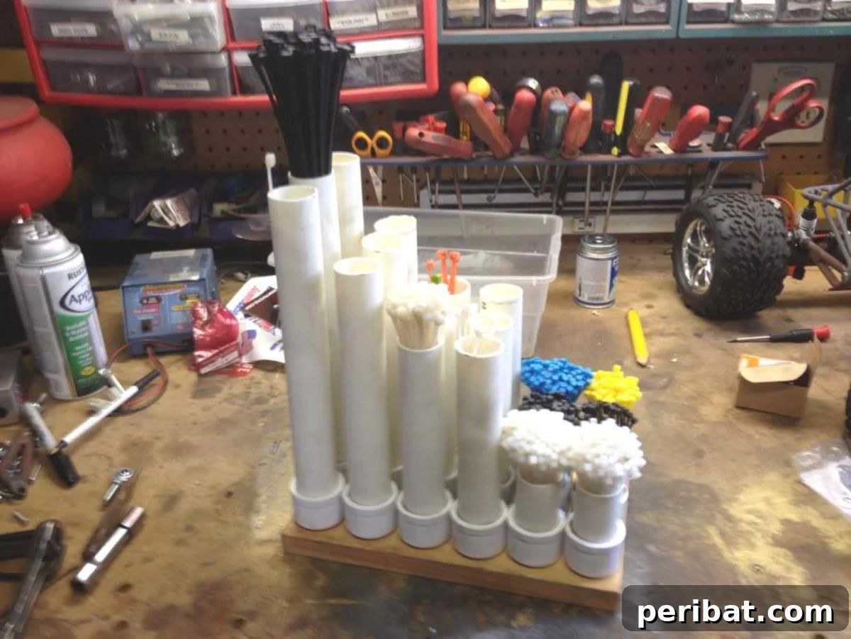 PVC Zip Tie Organization System for efficient storage