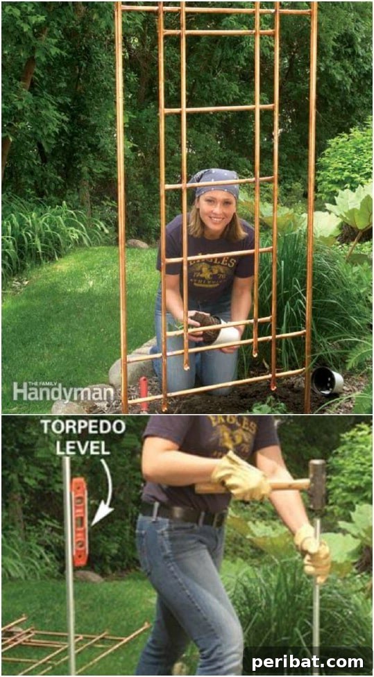 Creative DIY Trellises to Enhance Your Garden's Beauty and Support 4 Elegant Copper Garden Trellis