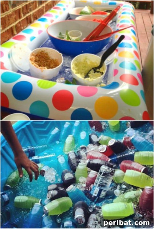 20 Genius Hacks for Repurposing Old Kiddie Pools 12 Repurposed Kiddie Pool Party Cooler