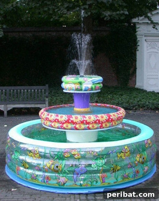 20 Genius Hacks for Repurposing Old Kiddie Pools 10 Beautiful Triple Tiered Garden Fountain