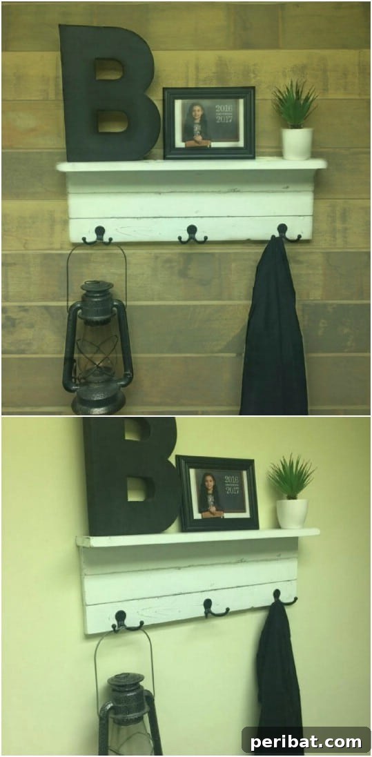Hanging Shiplap Coat Shelf