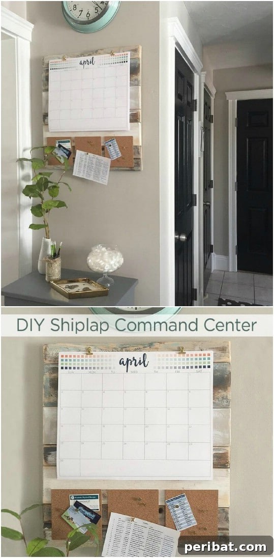 Rustic DIY Shiplap Command Center