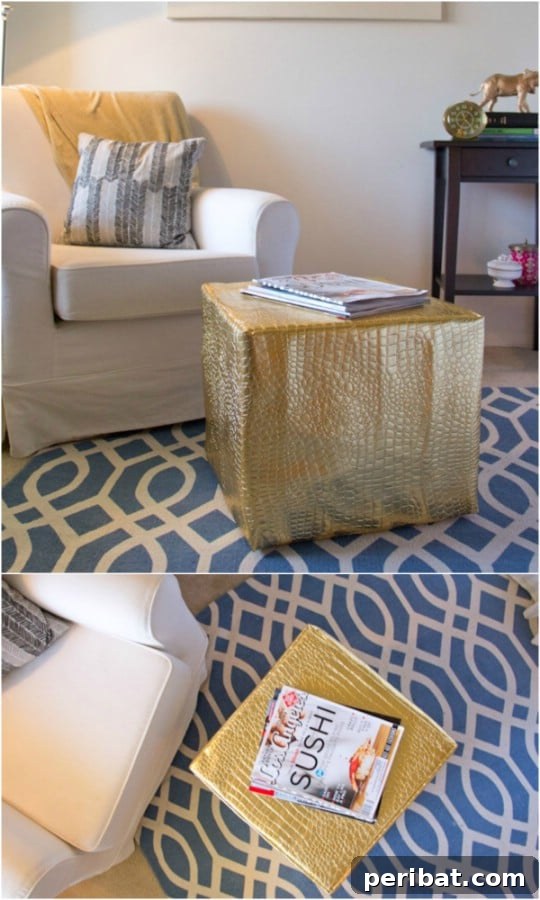 Contemporary Faux Leather Ottoman for modern decor