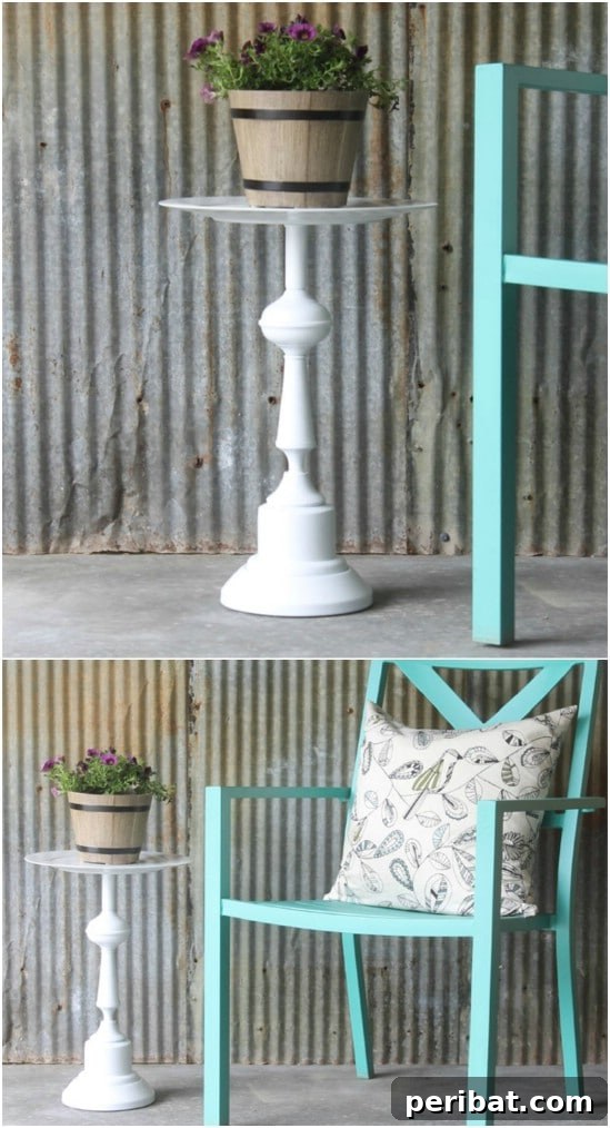 Clever Lamp Upcycling Projects for Every Corner of Your Home and Garden 13 Wooden Lamp Base Turned Side Table